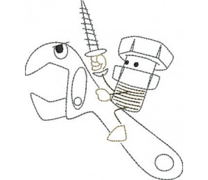 Stickserie - Ritter Schraube Doodle 1